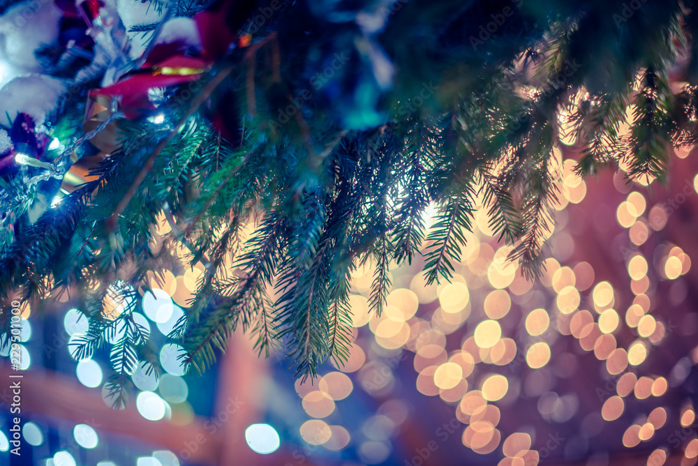 New Year's background is-tree decorations on the Christmas Fair New Year's background is-tree decorations on the Christmas Fair