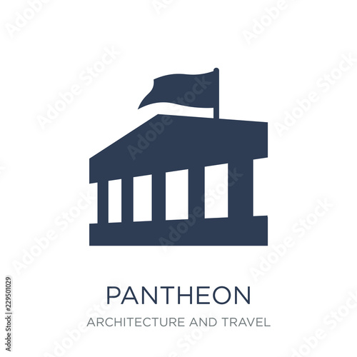 Pantheon icon. Trendy flat vector Pantheon icon on white background from Architecture and Travel collection