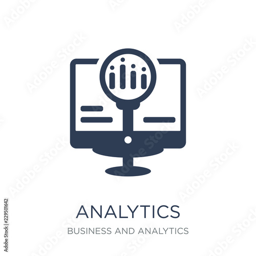 Analytics icon. Trendy flat vector Analytics icon on white background from Business and analytics collection