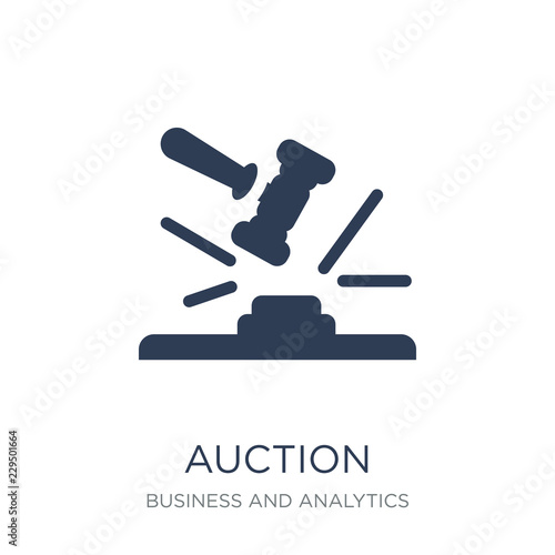 Auction icon. Trendy flat vector Auction icon on white background from Business and analytics collection