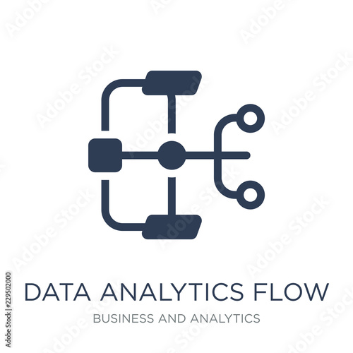 Data analytics flow icon. Trendy flat vector Data analytics flow icon on white background from Business and analytics collection