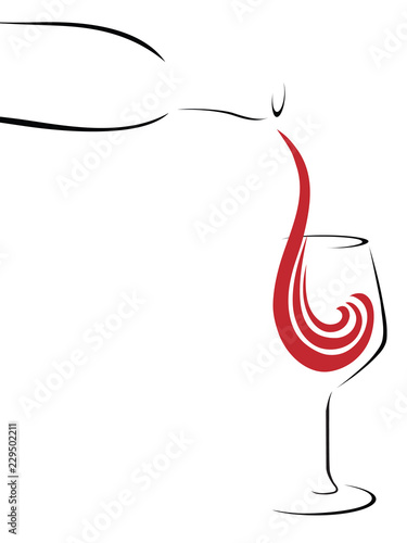 Abstract splash of red wine in wineglass