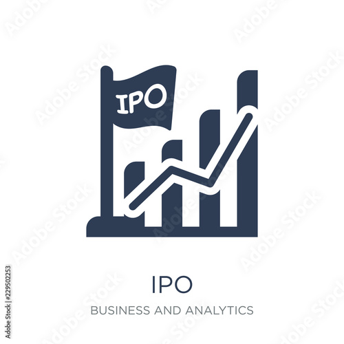 Ipo icon. Trendy flat vector Ipo icon on white background from Business and analytics collection