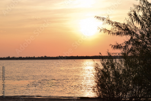 Sunrise. Sunrise on the river.  Morning on the river