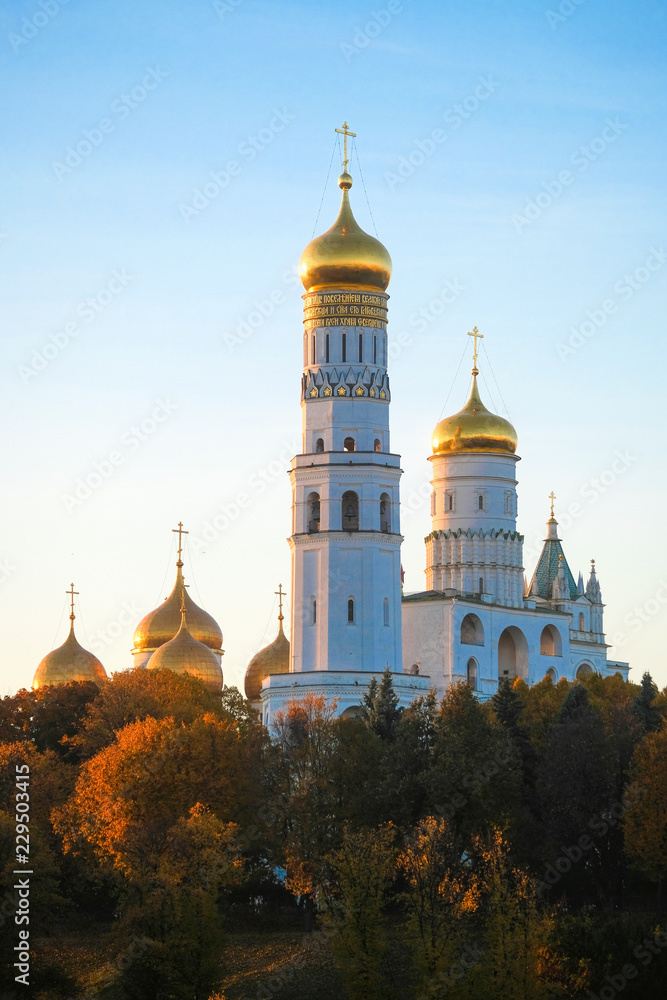 Moscow, Russia - October, 22, 2018: Moscow Kremlin at sunset