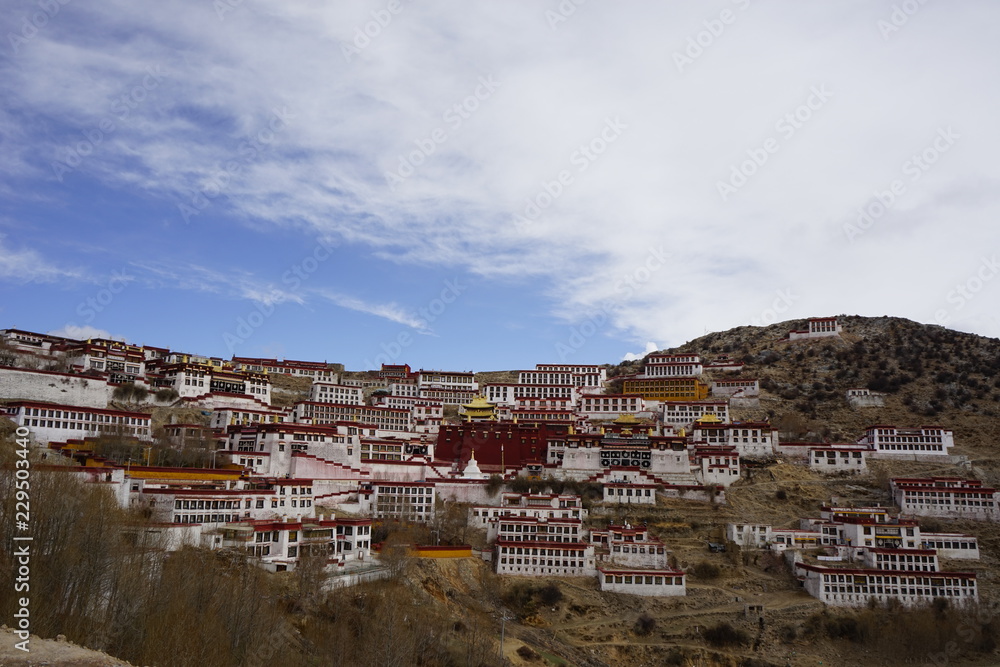 Ganden monastery in Tibet