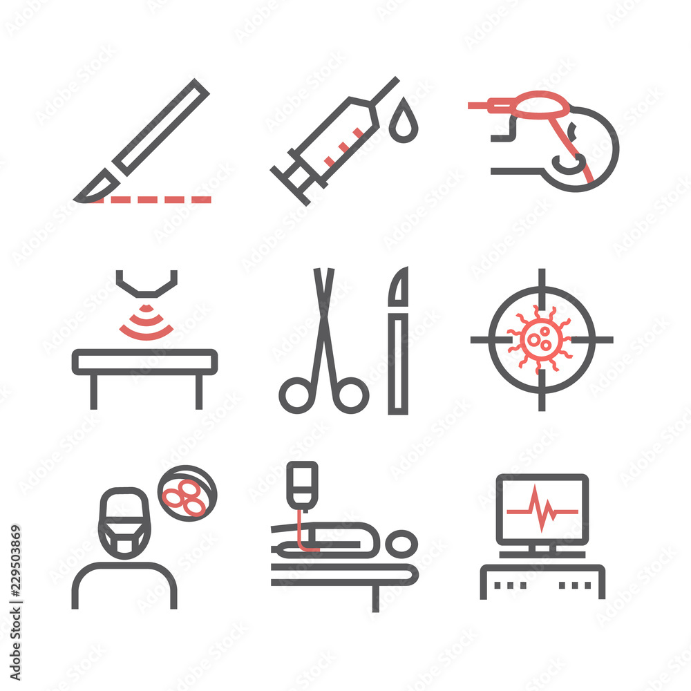 General Surgery line icons. Hospital department. Health center. Vector sign for web graphics.