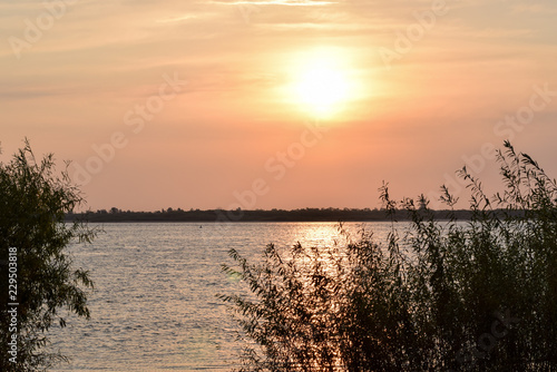 Sunrise. Sunrise on the river.  Morning on the river