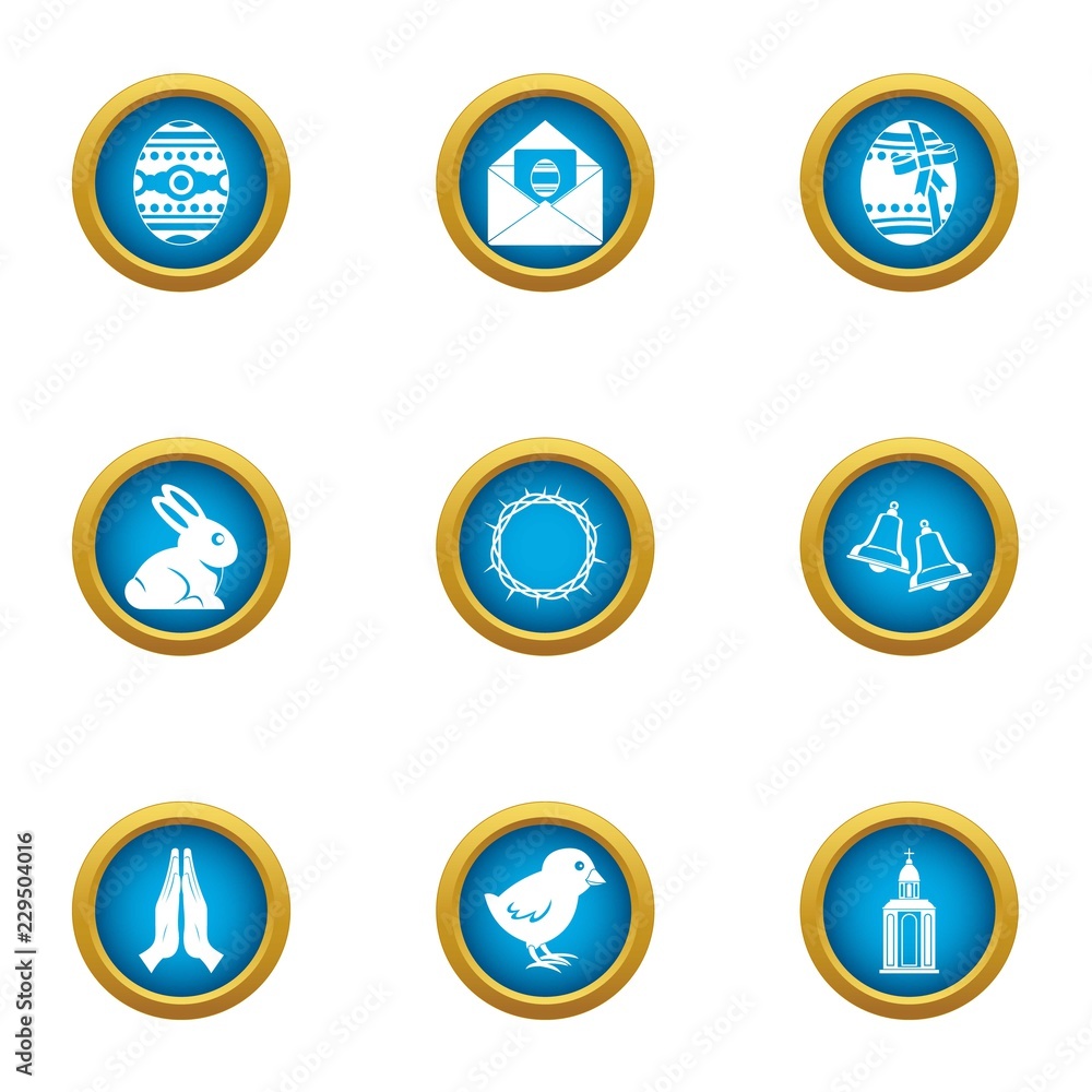 Day religion icons set. Flat set of 9 day religion vector icons for web isolated on white background