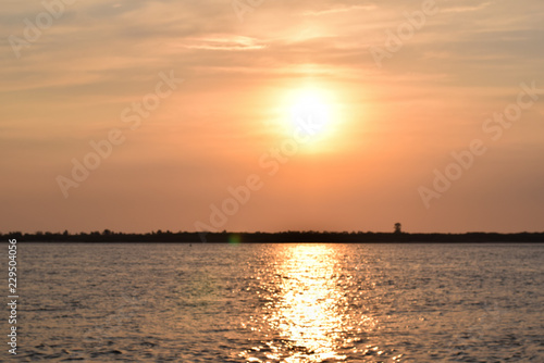 Sunrise. Sunrise on the river.  Morning on the river