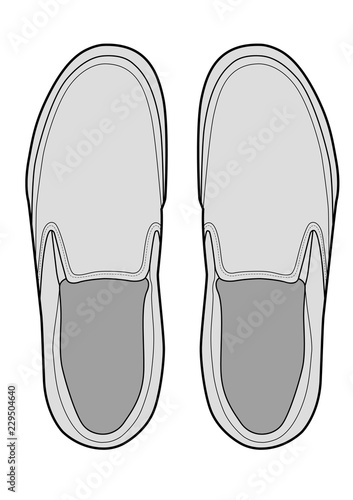 Slip-on shoes Illustrator vector template 