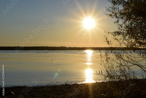 Sunrise. Sunrise on the river.  Morning on the river