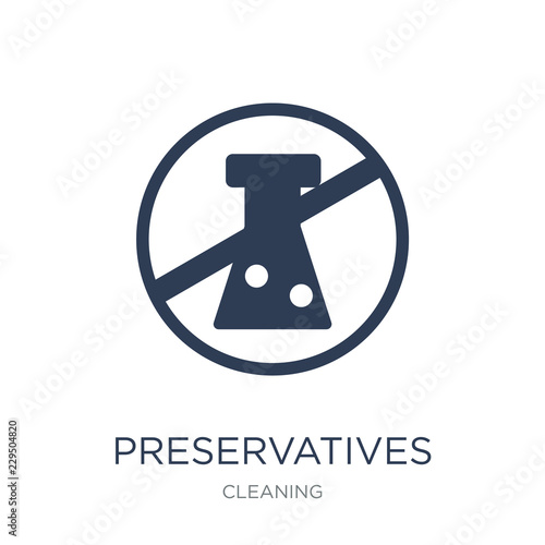 Preservatives icon. Trendy flat vector Preservatives icon on white background from Cleaning collection