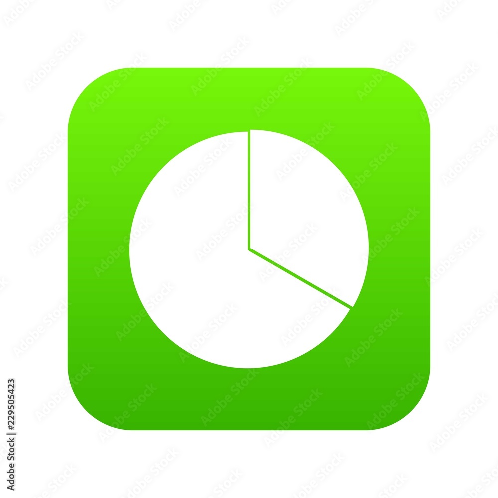 Circle chart infographic icon digital green for any design isolated on white vector illustration Circle chart infographic icon digital green for any design isolated on white vector illustration