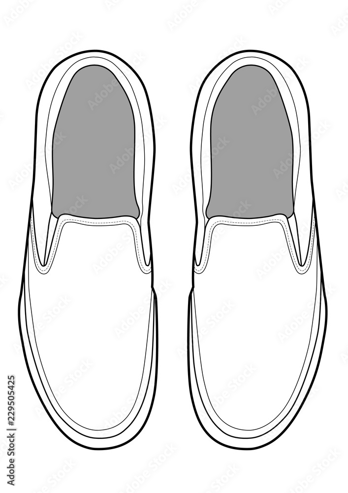 Slip-on shoes Illustrator vector template Stock Vector | Adobe Stock