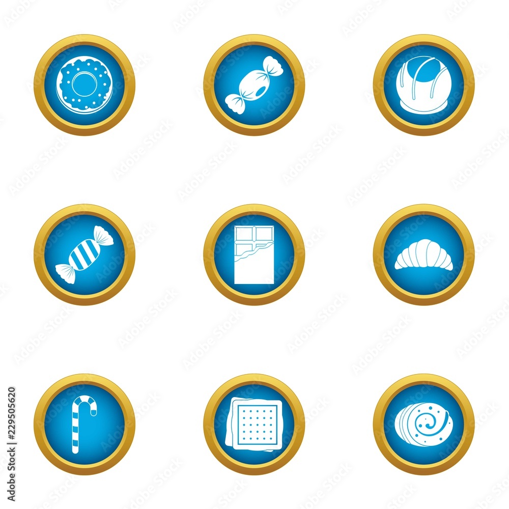 Kickshaw icons set. Flat set of 9 kickshaw vector icons for web isolated on white background