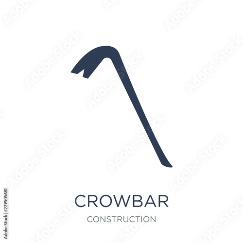 Crowbar icon. Trendy flat vector Crowbar icon on white background from Construction collection