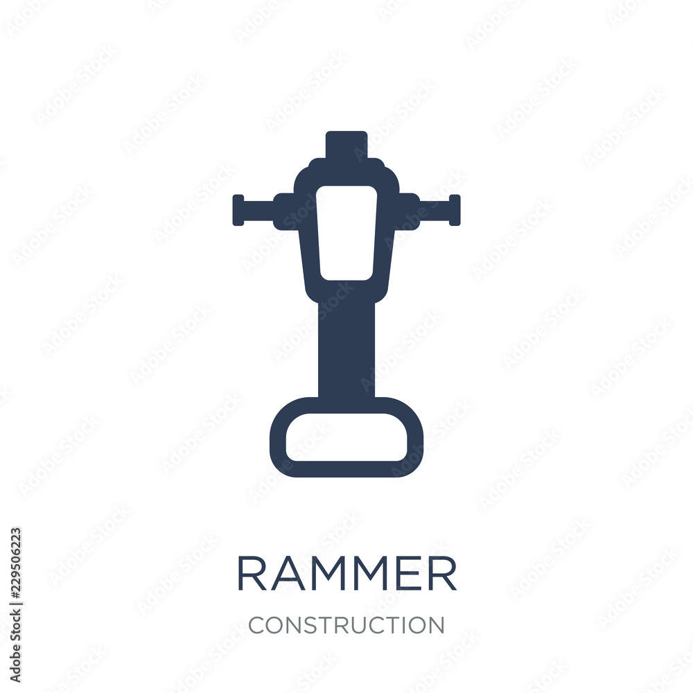 Rammer icon. Trendy flat vector Rammer icon on white background from Construction collection Rammer icon. Trendy flat vector Rammer icon on white background from Construction collection