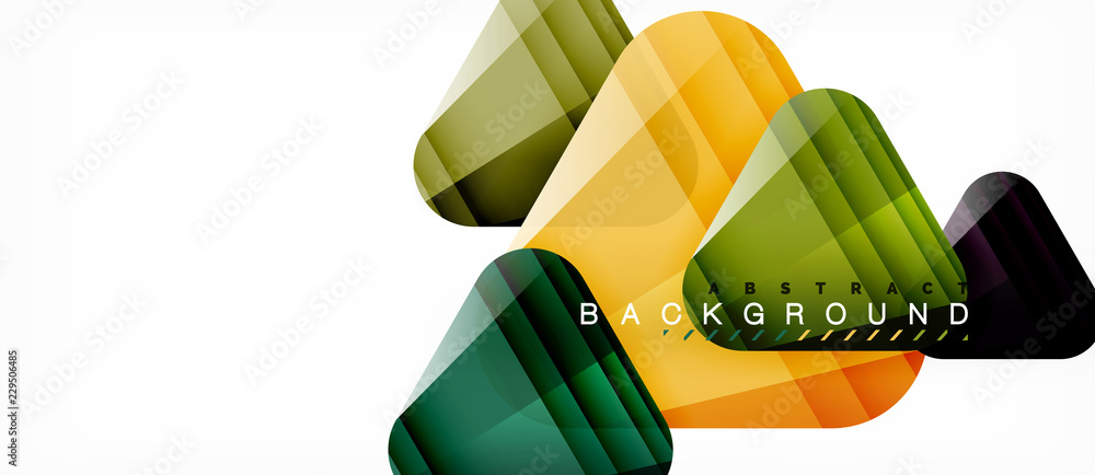 Glass triangles modern geometric composition, abstract background Glass triangles modern geometric composition, abstract background