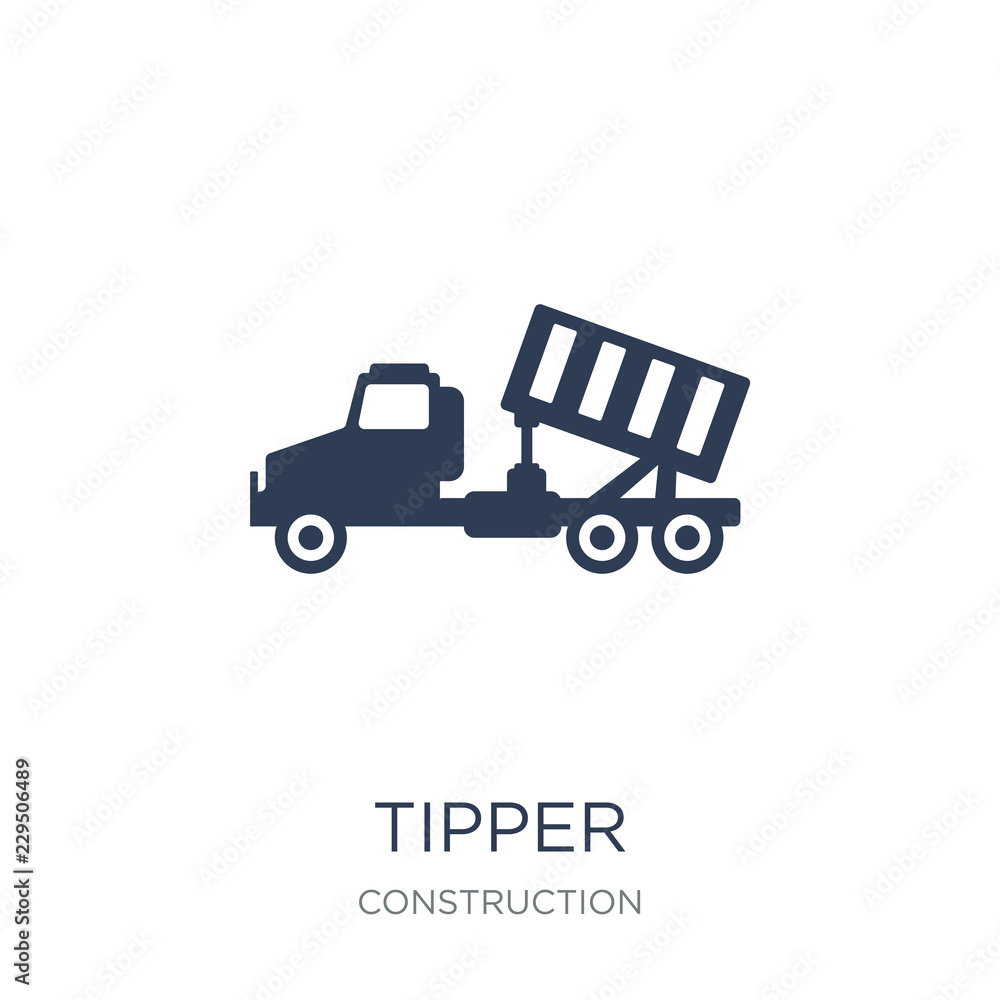 Tipper icon. Trendy flat vector Tipper icon on white background from Construction collection