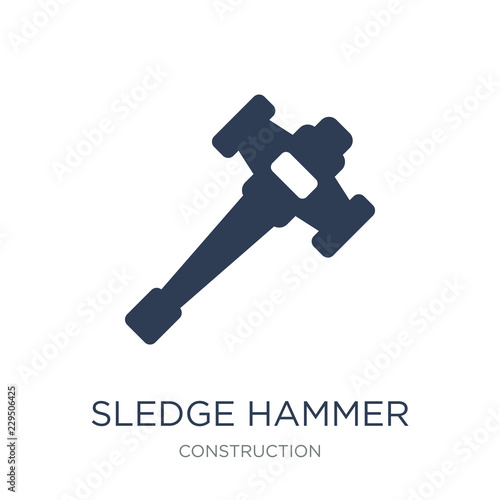 Sledge hammer icon. Trendy flat vector Sledge hammer icon on white background from Construction collection