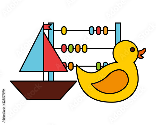 rubber duck boat abacus kid toys