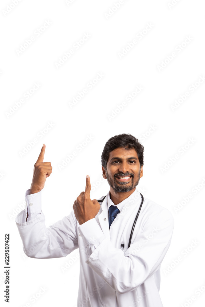 Medic pointing at copy text area above him. Medic pointing at copy text area above him.