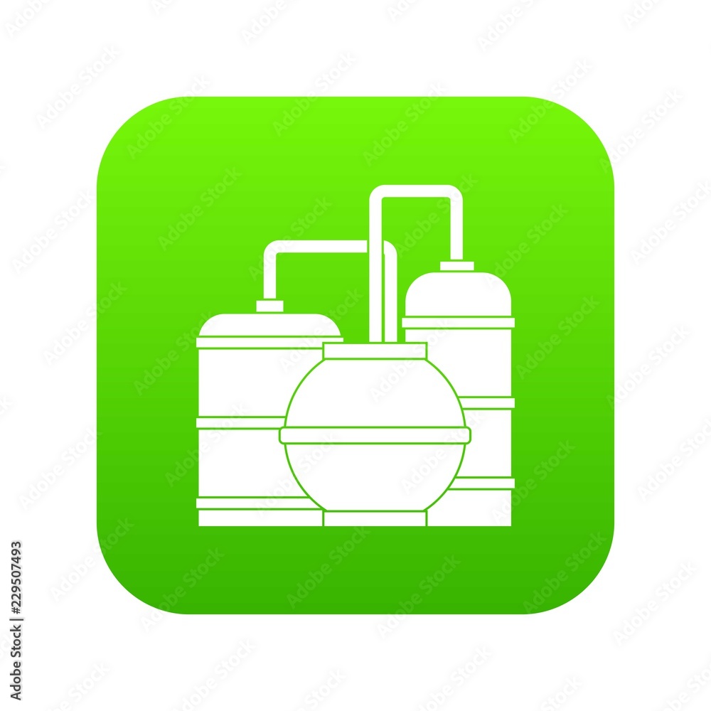 Gas storage tanks icon digital green for any design isolated on white vector illustration Gas storage tanks icon digital green for any design isolated on white vector illustration