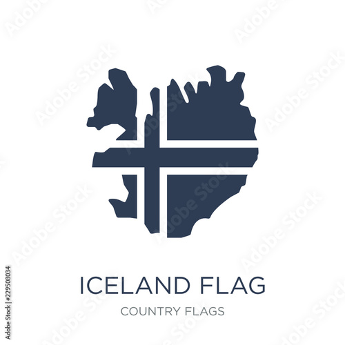 Iceland flag icon. Trendy flat vector Iceland flag icon on white background from Country Flags collection
