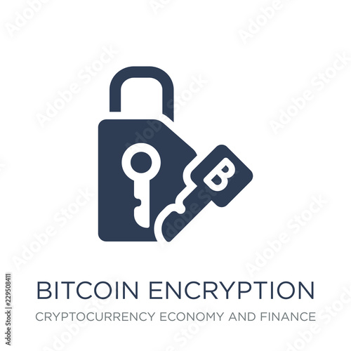 Bitcoin encryption icon. Trendy flat vector Bitcoin encryption icon on white background from Cryptocurrency economy and finance collection