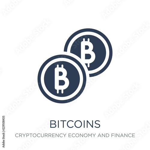Bitcoins icon. Trendy flat vector Bitcoins icon on white background from Cryptocurrency economy and finance collection