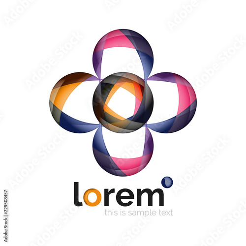 Abstract geometric logo design, overlapping shapes