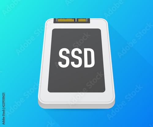 Solid State Drive, ssd polygon, computer device, hard disk. Vector illustration.