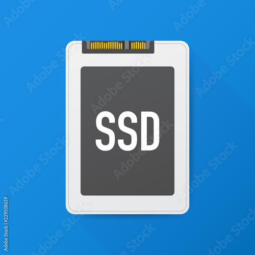 Solid State Drive, ssd polygon, computer device, hard disk. Vector illustration.