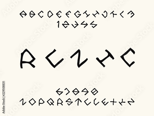 Runic font. Vector alphabet 