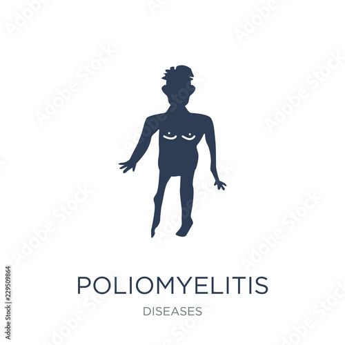 Poliomyelitis icon. Trendy flat vector Poliomyelitis icon on white background from Diseases collection