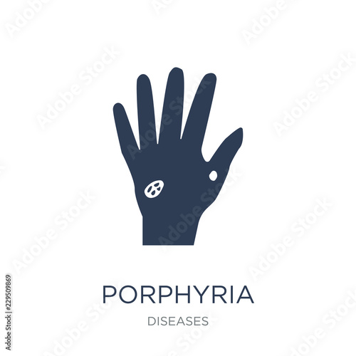 Porphyria icon. Trendy flat vector Porphyria icon on white background from Diseases collection