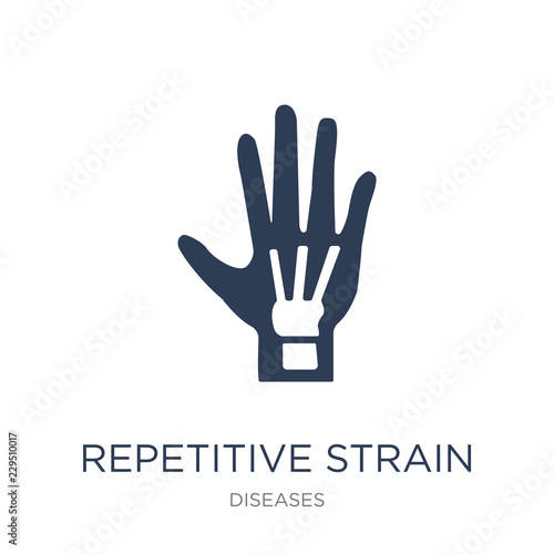 Repetitive strain injury icon. Trendy flat vector Repetitive strain injury icon on white background from Diseases collection