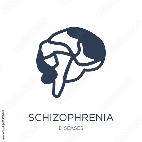 Schizophrenia icon. Trendy flat vector Schizophrenia icon on white background from Diseases collection