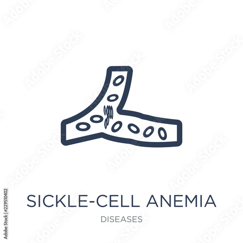 Sickle-cell anemia icon. Trendy flat vector Sickle-cell anemia icon on white background from Diseases collection