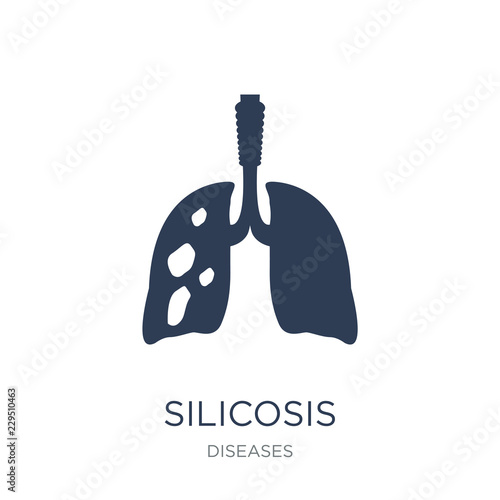 Silicosis icon. Trendy flat vector Silicosis icon on white background from Diseases collection photo