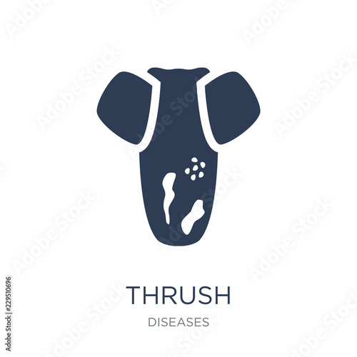 Thrush icon. Trendy flat vector Thrush icon on white background from Diseases collection