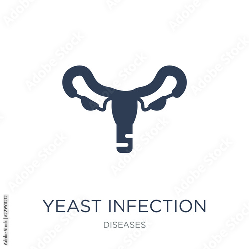 Yeast infection icon. Trendy flat vector Yeast infection icon on white background from Diseases collection