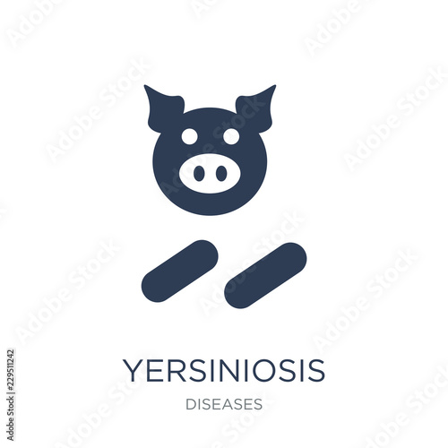 Yersiniosis icon. Trendy flat vector Yersiniosis icon on white background from Diseases collection