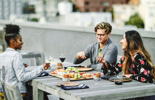 Photography Friends having a rooftop party in San Francisco