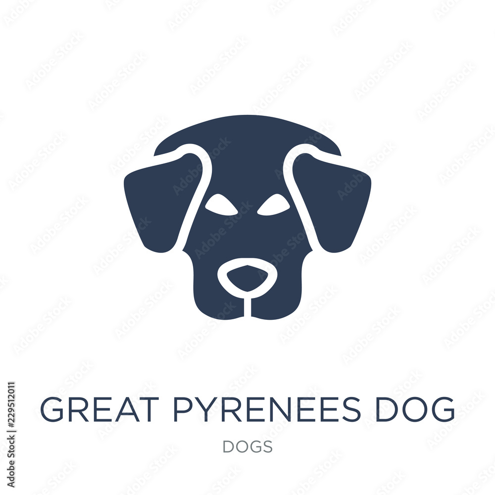 Great Pyrenees dog icon. Trendy flat vector Great Pyrenees dog icon on white background from dogs collection Great Pyrenees dog icon. Trendy flat vector Great Pyrenees dog icon on white background from dogs collection