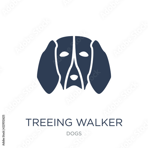 Treeing Walker Coonhound dog icon. Trendy flat vector Treeing Walker Coonhound dog icon on white background from dogs collection