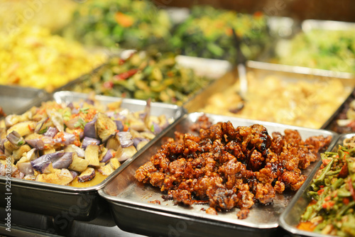 Photography Traditional Chinese food in Singapore hawker center, Asian street food