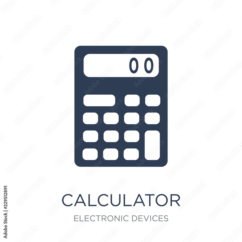 Calculator icon. Trendy flat vector Calculator icon on white bac Calculator icon. Trendy flat vector Calculator icon on white bac
