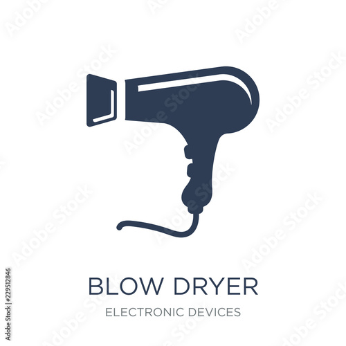 blow dryer icon. Trendy flat vector blow dryer icon on white bac